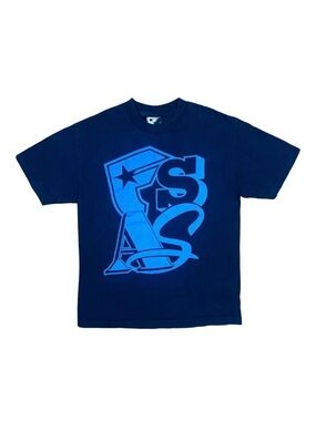 Famous Stars & Straps Blue Logo Crew Neck Tee - Size Large
